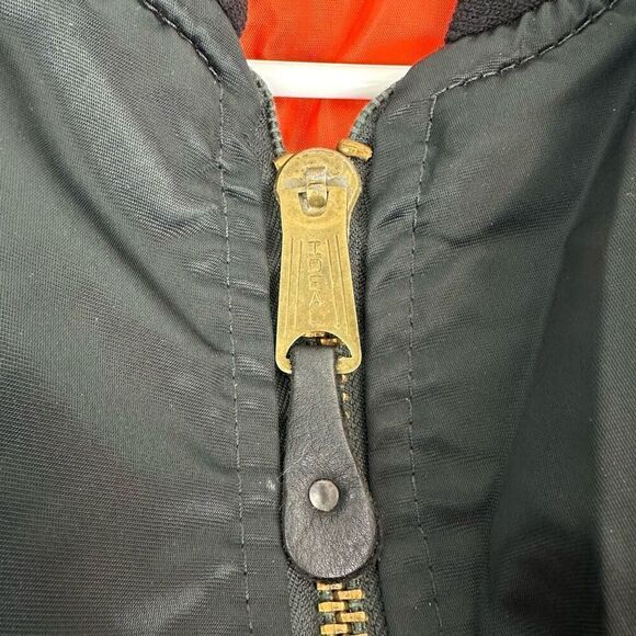 Vintage USAF MA-1 Flight Jacket Mens L Black Nylon Bomber ORCHARD M/C‎ DIST USA - Picture 5 of 10